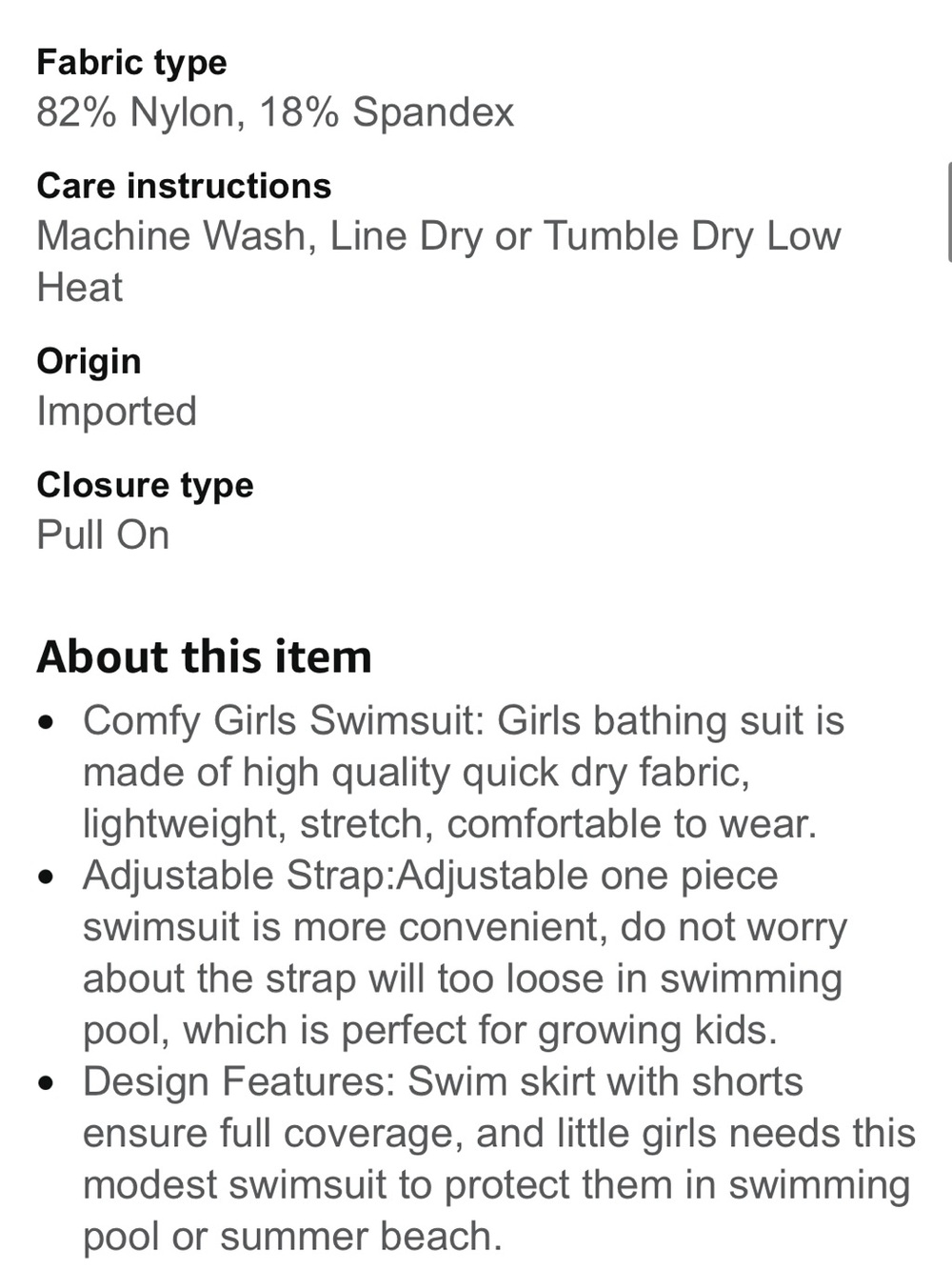Yousie Girls’s Swimsuit One Piece - Size 9Y (fits 8 - 9 year olds) - NWT - Picture 6 of 7